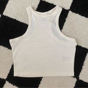 Ribbed White Tank